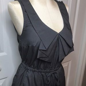 Be Bop short gray ruffle front dress
